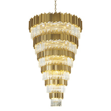 Bethel International MU66C60GD - 60-Light Gold Chandelier With Clear Crystals